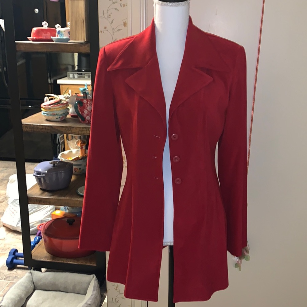 Vintage Gantos red blazer - velvety soft!